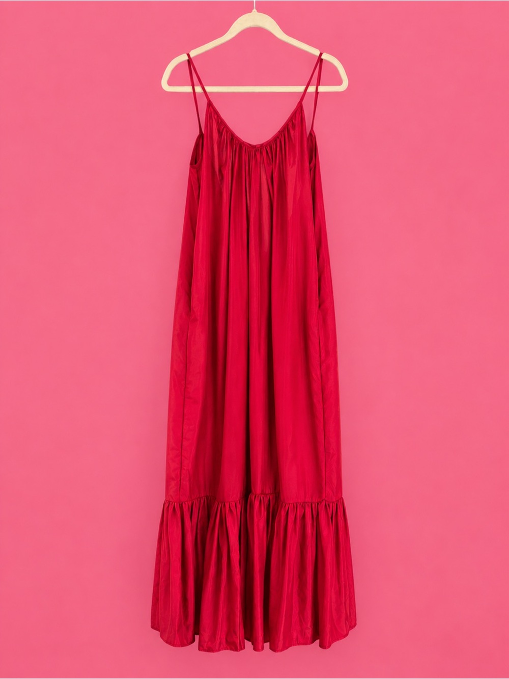 Women’s Red Maxi Dress with Spaghetti Straps
